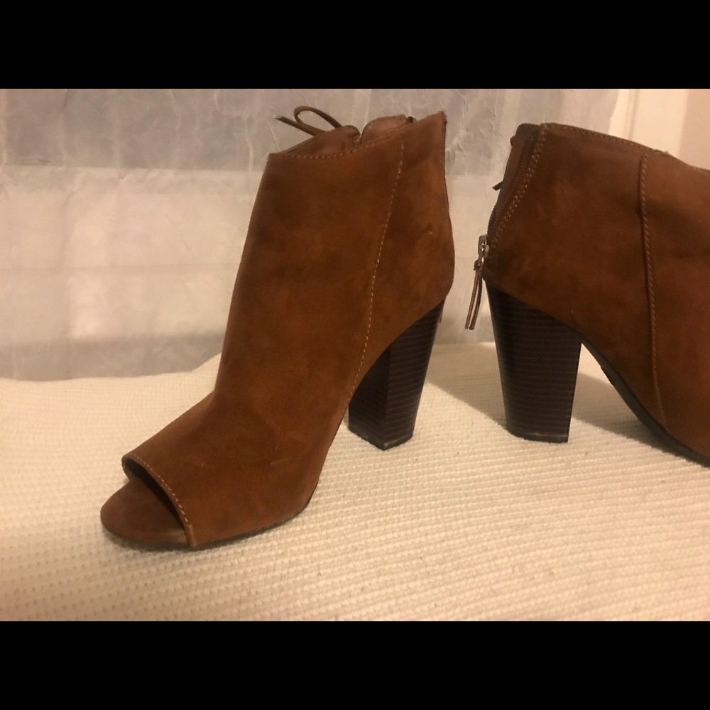 Brand new open toed booties